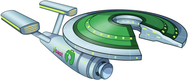illustration of space ship with the name Yoast on the side